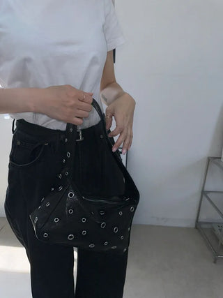 eyelet hobo bag