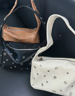 eyelet hobo bag