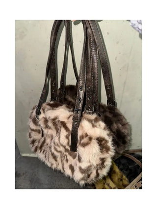 Grunge Leopard Fur Bag