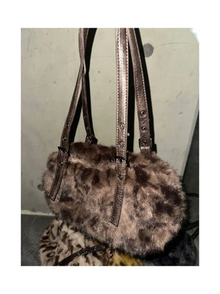Grunge Leopard Fur Bag