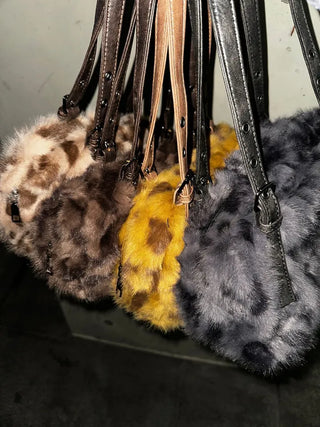 Grunge Leopard Fur Bag