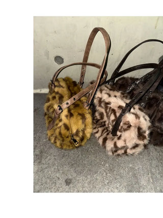Grunge Leopard Fur Bag