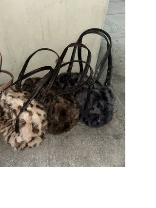Grunge Leopard Fur Bag