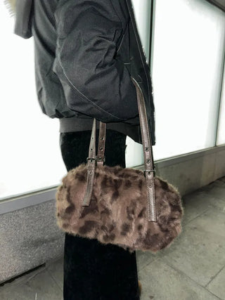 Grunge Leopard Fur Bag