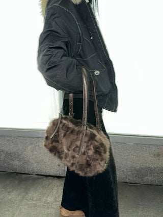 Grunge Leopard Fur Bag