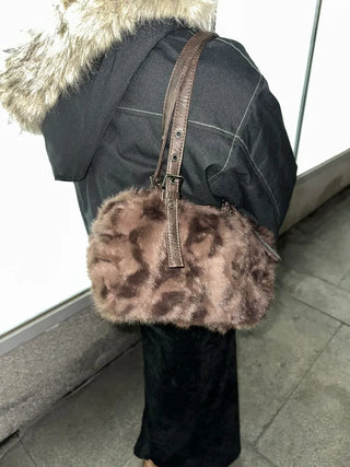 Grunge Leopard Fur Bag