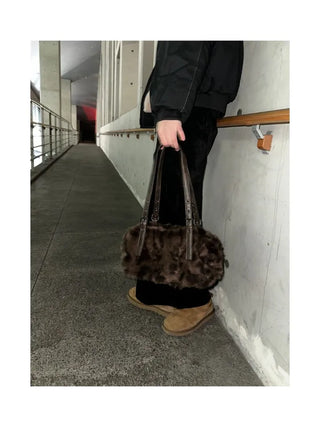 Grunge Leopard Fur Bag