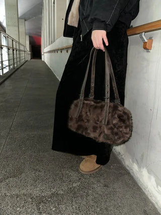 Grunge Leopard Fur Bag