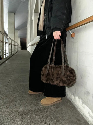 Grunge Leopard Fur Bag