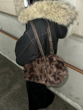 Grunge Leopard Fur Bag