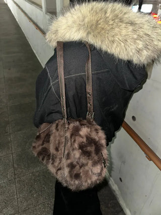 Grunge Leopard Fur Bag
