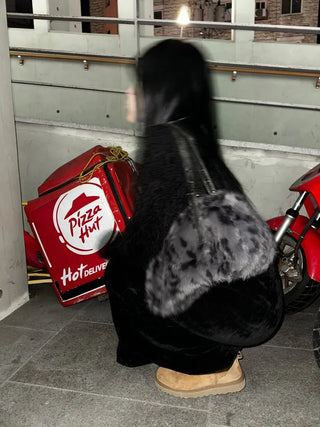 Grunge Leopard Fur Bag