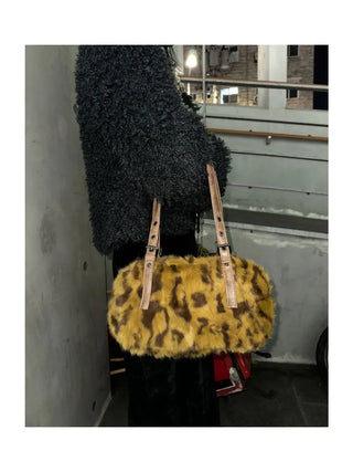 Grunge Leopard Fur Bag