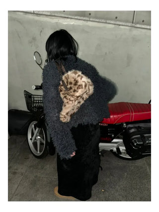 Grunge Leopard Fur Bag