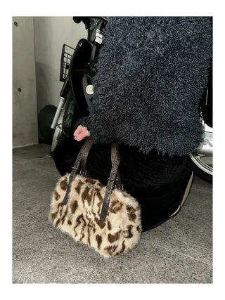 Grunge Leopard Fur Bag