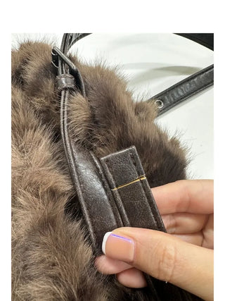 Grunge Leopard Fur Bag