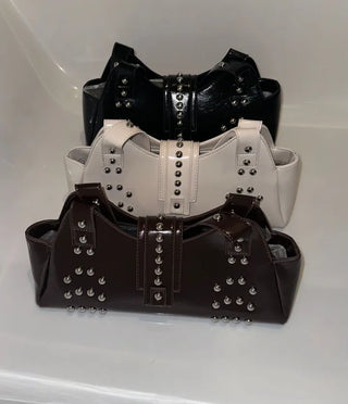 Western Studded Leather Shoulder Bag