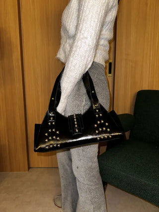 Western Studded Leather Shoulder Bag