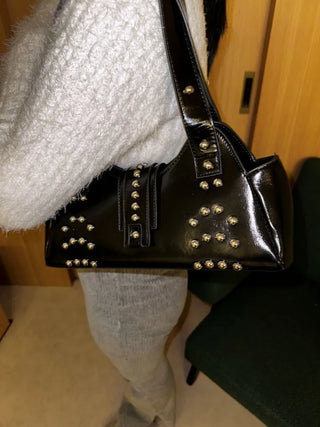 Western Studded Leather Shoulder Bag