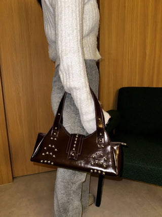 Western Studded Leather Shoulder Bag