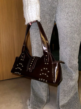 Western Studded Leather Shoulder Bag