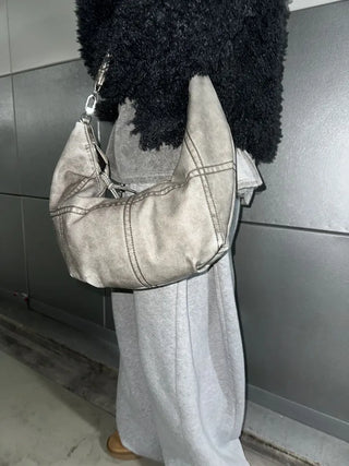 Graypip Crack Leather Vintage Shoulder Bag