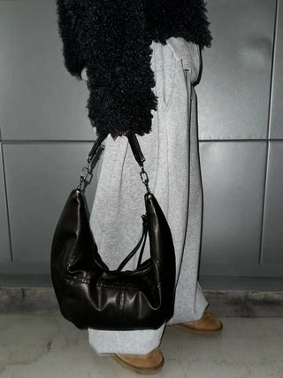 Graypip Crack Leather Vintage Shoulder Bag