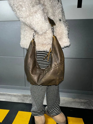 Graypip Crack Leather Vintage Shoulder Bag