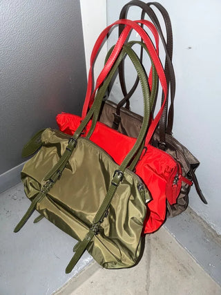 Dav Nylon Belt Shirring Shoulder Bag