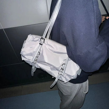 Dav Nylon Belt Shirring Shoulder Bag