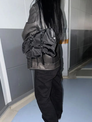 Dav Nylon Belt Shirring Shoulder Bag