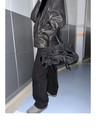 Dav Nylon Belt Shirring Shoulder Bag