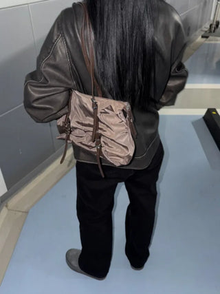 Dav Nylon Belt Shirring Shoulder Bag