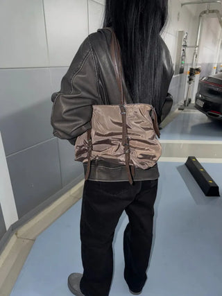 Dav Nylon Belt Shirring Shoulder Bag