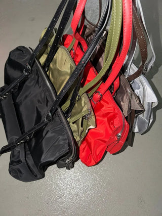 Dav Nylon Belt Shirring Shoulder Bag