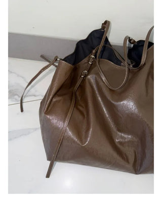 Orb Leather Belt Strap Big Shoulder Bag