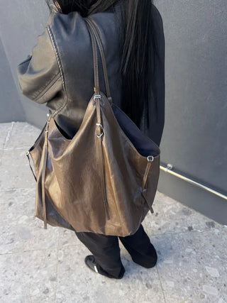 Orb Leather Belt Strap Big Shoulder Bag