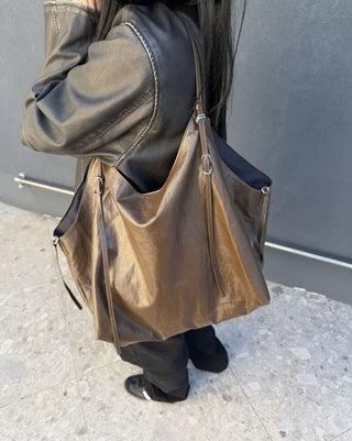 Orb Leather Belt Strap Big Shoulder Bag