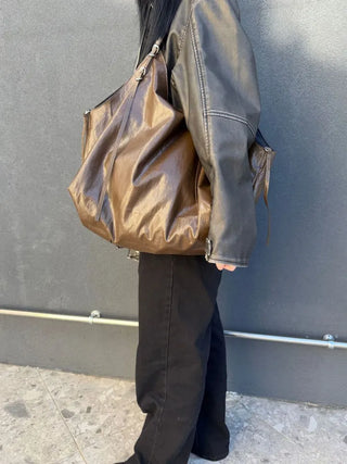 Orb Leather Belt Strap Big Shoulder Bag
