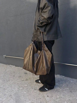 Orb Leather Belt Strap Big Shoulder Bag