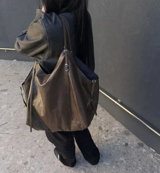 Orb Leather Belt Strap Big Shoulder Bag