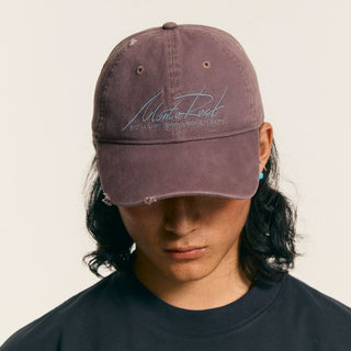 [Monterest] Washed Distressed Logo Embroidered Cap