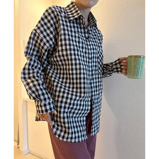 Loose check shirt
