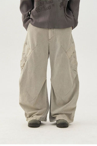 [Monterest] Washed Cotton Pleated Wide Leg Pants