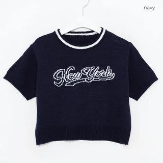 New York Lettering Knit T-Shirt