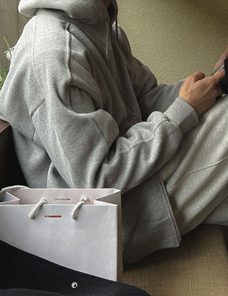 Cozy Cut-out Fleece Zip-up Hoodie (4 colors)
