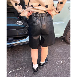 Faux leather shorts