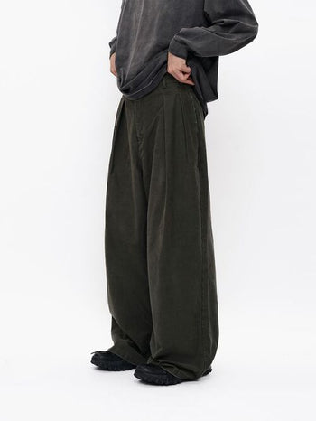 [MASONPRINCE] Pleated Workwear Trousers