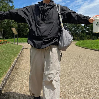 High-neck anorak