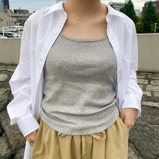 Ribbed round sleeveless top